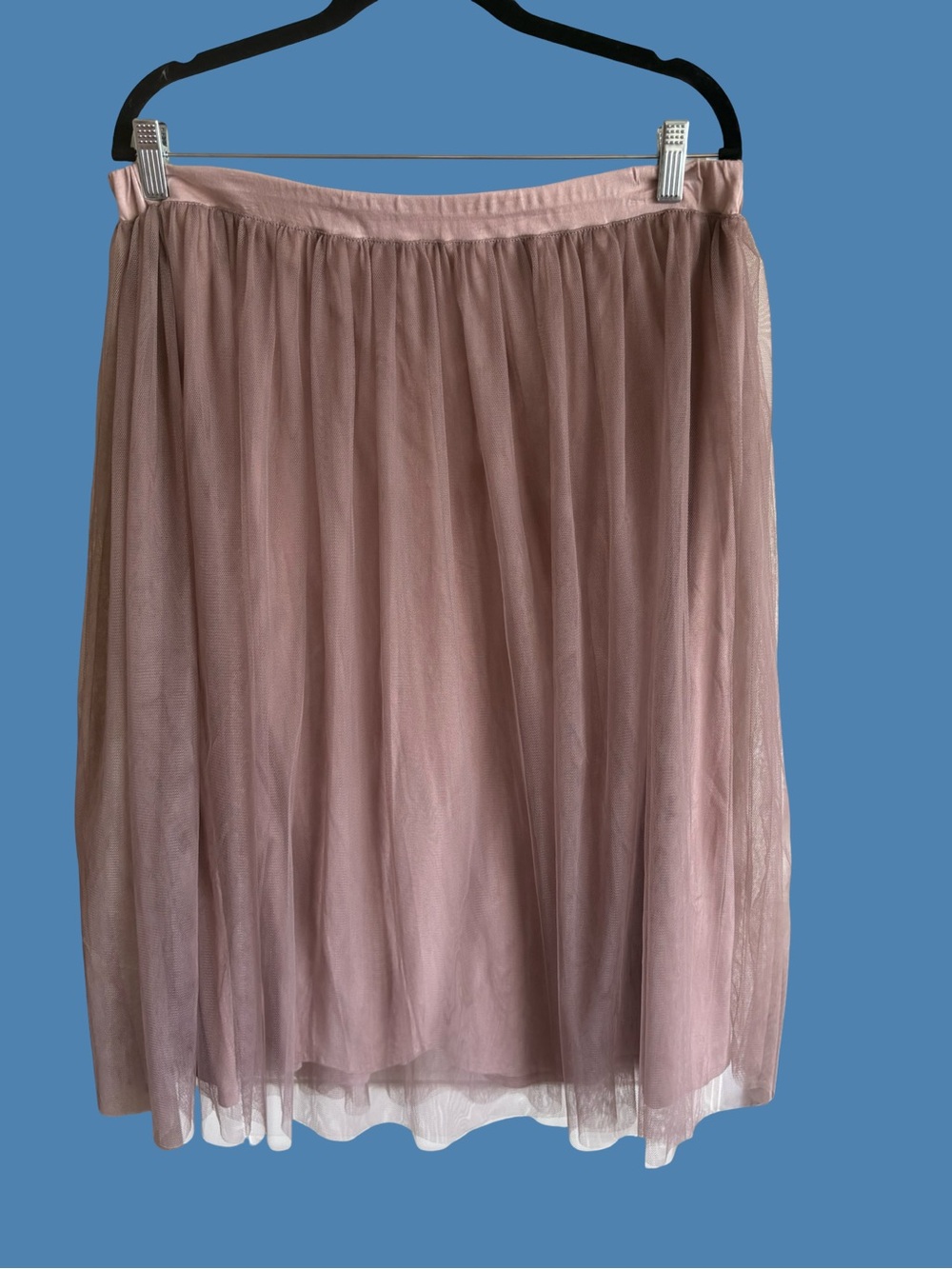 Garnet Hill Pleated Tulle Midi Skirt - Dusty Pink